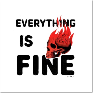 Everything Is Fine: Fiery Skull Posters and Art